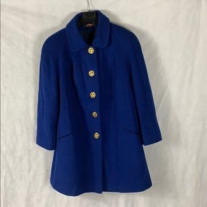 Alorna Superfina Womens Large Blue Pea Coat Jacket